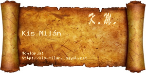Kis Milán névjegykártya
