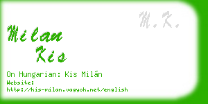 milan kis business card
